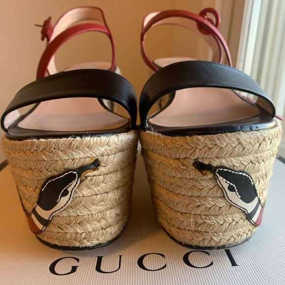 GUCCI Barbette Espadrille Wedge Sandal - Picture 3 of 10